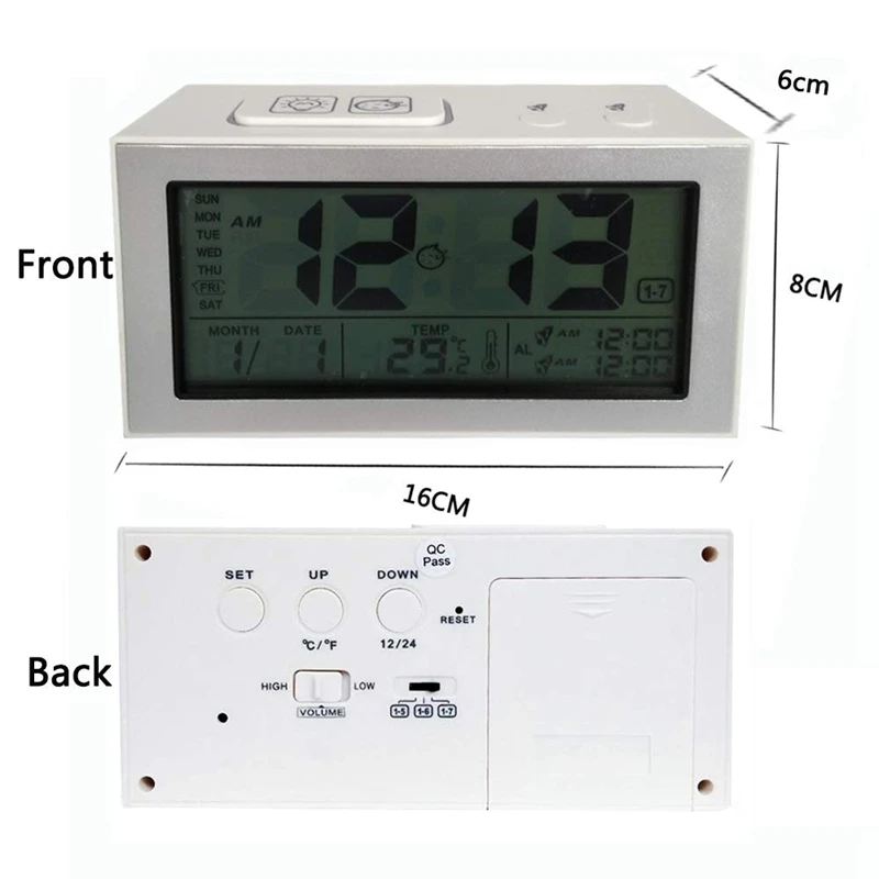 Цифровой будильник без тикающего аккумулятора настольные часы с простым