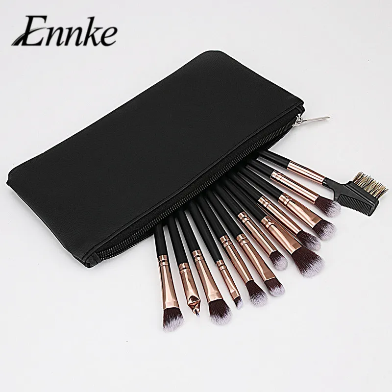 Набор профессиональных кистей для макияжа ENNKE 12 шт. с сумкой косметическая кисть