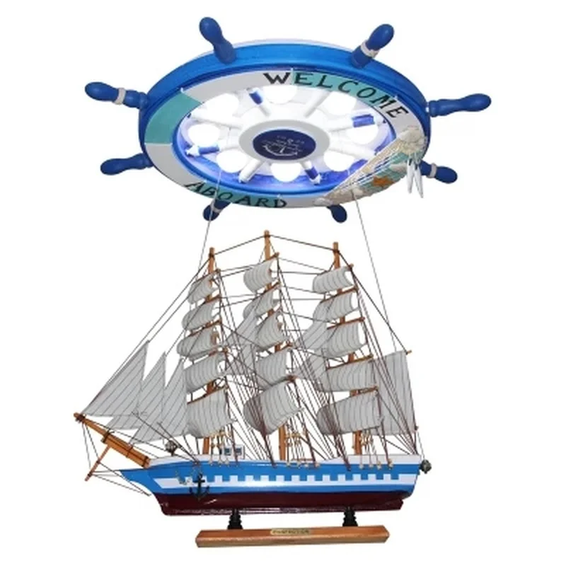 Мультяшное создание средиземноморской лодки люстра руль детская комната