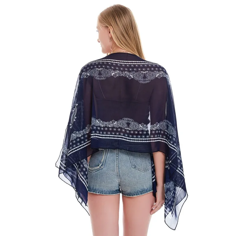

Bandana Printed Scarves Women Summer Boho Chiffon Beach Shawl beach dress Casual Long Soft Wrap Scarf