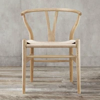 wooden wishbone chair hans wegner y chair solid oak wood dining room furniture luxury dining chair armchair classic design