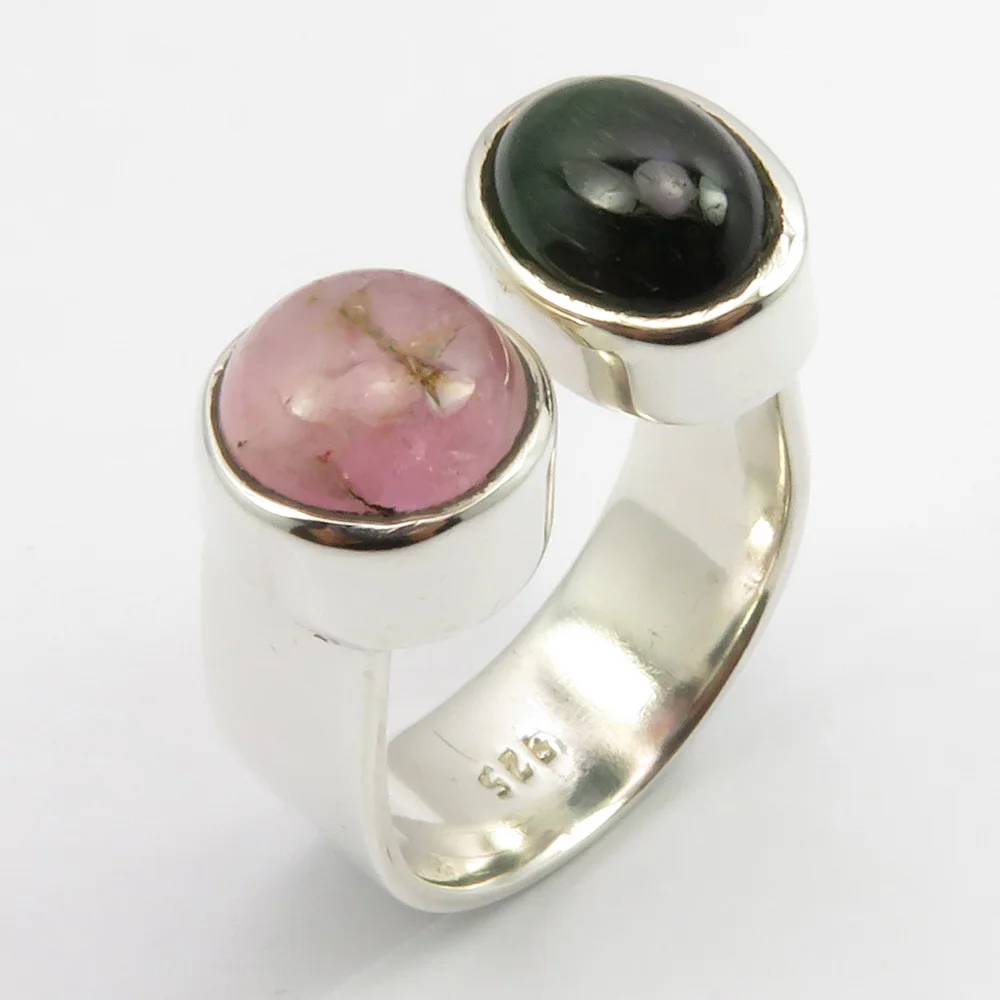 Разноцветное турмалиновое гибкое кольцо Размер 5 25 драгоценные камни ювелирные