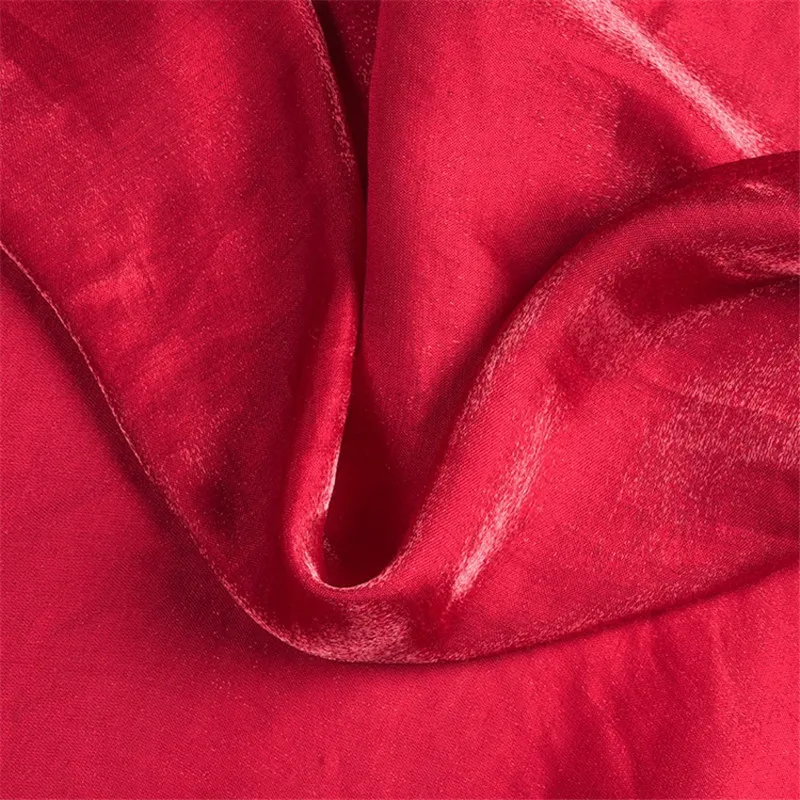 C695 одноцветное красное глянцевое пресс летнее платье ткани 100% Tencel хлопок сатин