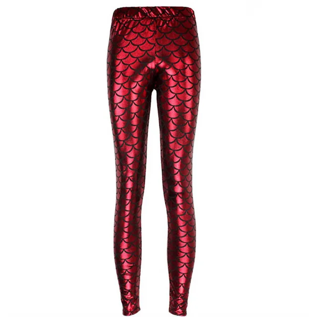 

CAIDA Women Mermaid Fish Scale Leggings Plus Size Mermaid Fashion Sexy High Waist Fitness Workout Leggins Pants