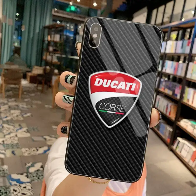 

Dabieshu motorcycle brand DUCATI Phone Case Tempered Glass For iPhone 11 Pro XR XS MAX 8 X 7 6S 6 Plus SE 2020 case
