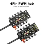 Материнская плата от 1 до 10 4 Pin PWM кулер вентилятор концентратор разветвитель расширение 12V SATA мощностьбольшой 4D порт питания ПК контроллер скорости адаптер