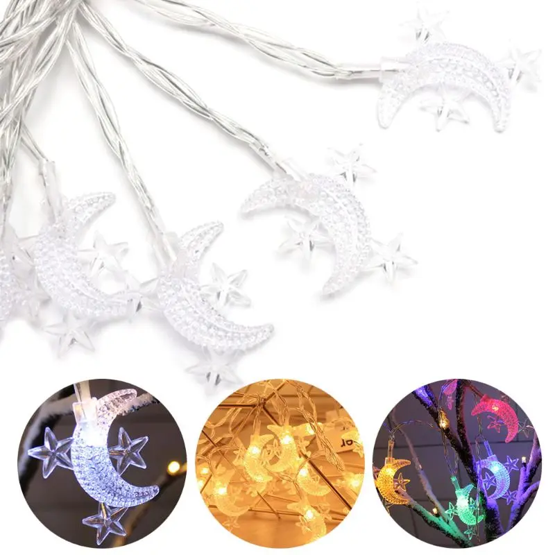 

1.5m Eid Mubarak Light String Moon Star LED Ramadan Lamp Lantern Muslim Decor