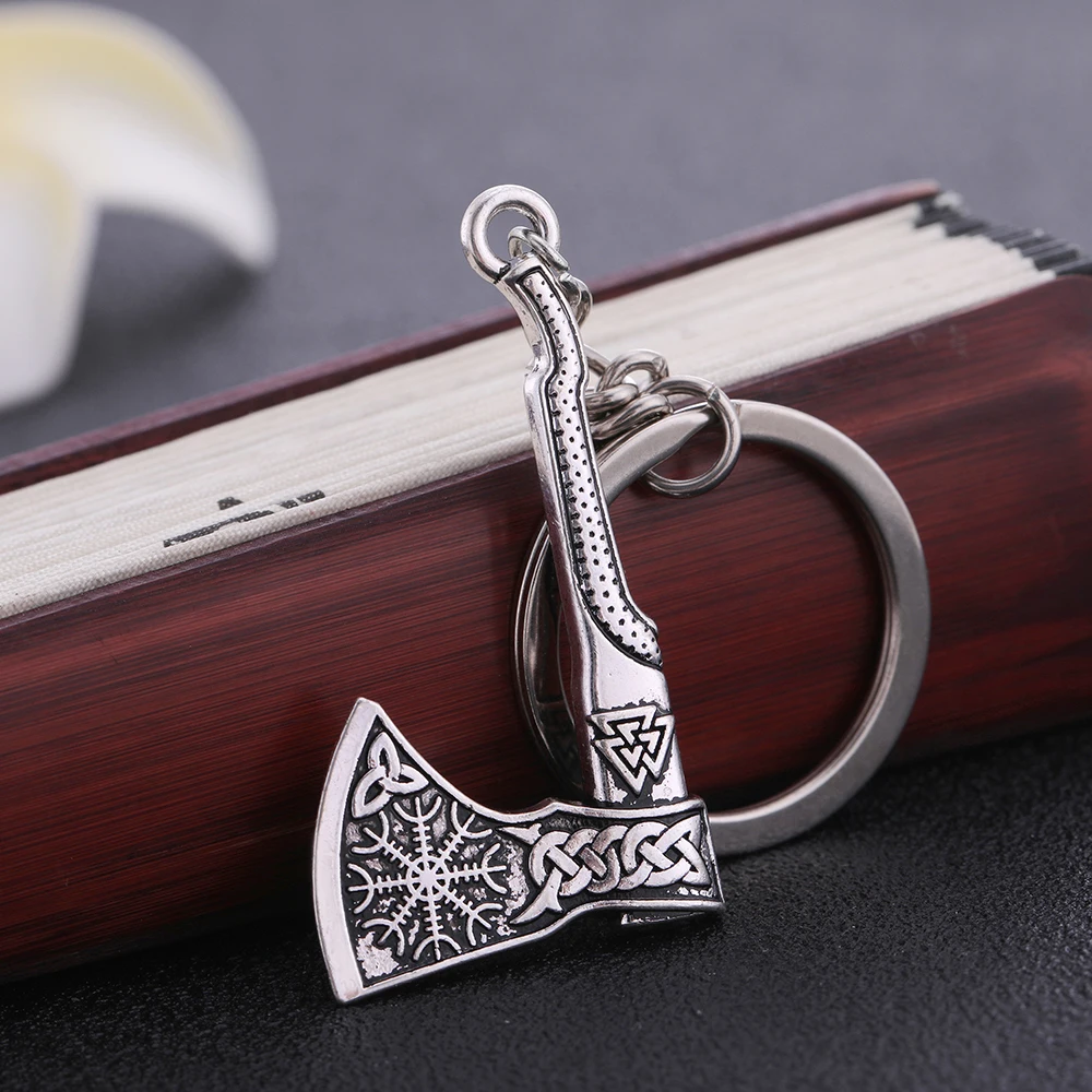 Fishhook Брелок Топор викинга Valknut Old Magic Staves Vegvisir скандинавский викинговый брелок