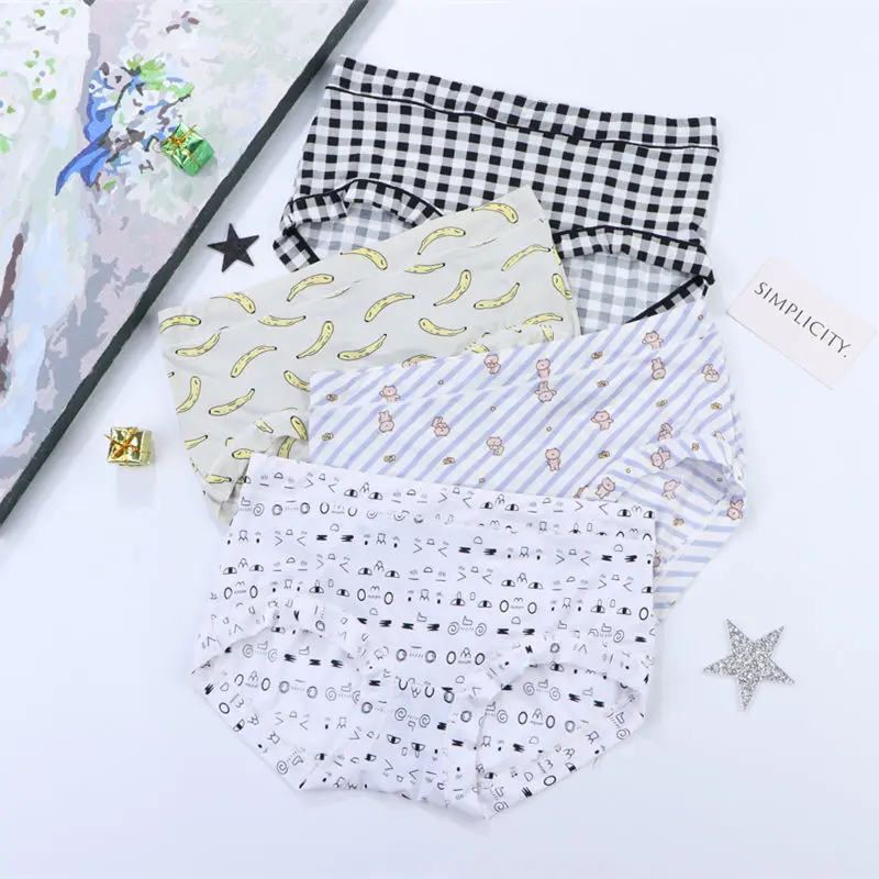 Бесшовное нижнее белье из вискозного волокна с героями мультфильмов женские