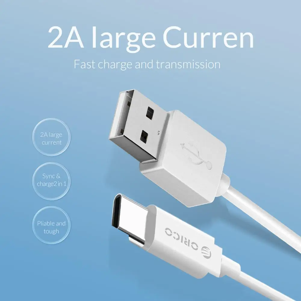 Кабель USB типа C ORICO BTC для Samsung Galaxy S9 Plus кабель быстрой зарядки Xiaomi Huawei P10 Mate 10|Кабели