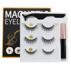 3 пары магнитных ресниц магнитная подводка для глаз + инструмент для макияжа ресниц набор для макияжа легко носить, без повреждений, бесплатная доставка