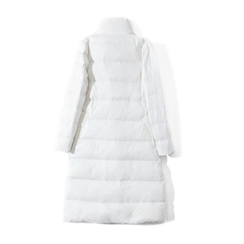 Sanishroly 2020 два размера, Осеннее женское длинное двойное пальто, белый пуховик на утином пуху, женские зимние пальто, верхняя одежда размера пл... от AliExpress RU&CIS NEW