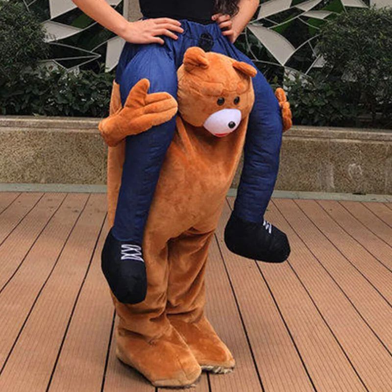Halloween Carry Teddy Bear Mascot Costume Ride On Piggy Me Adults Dress Cosplay