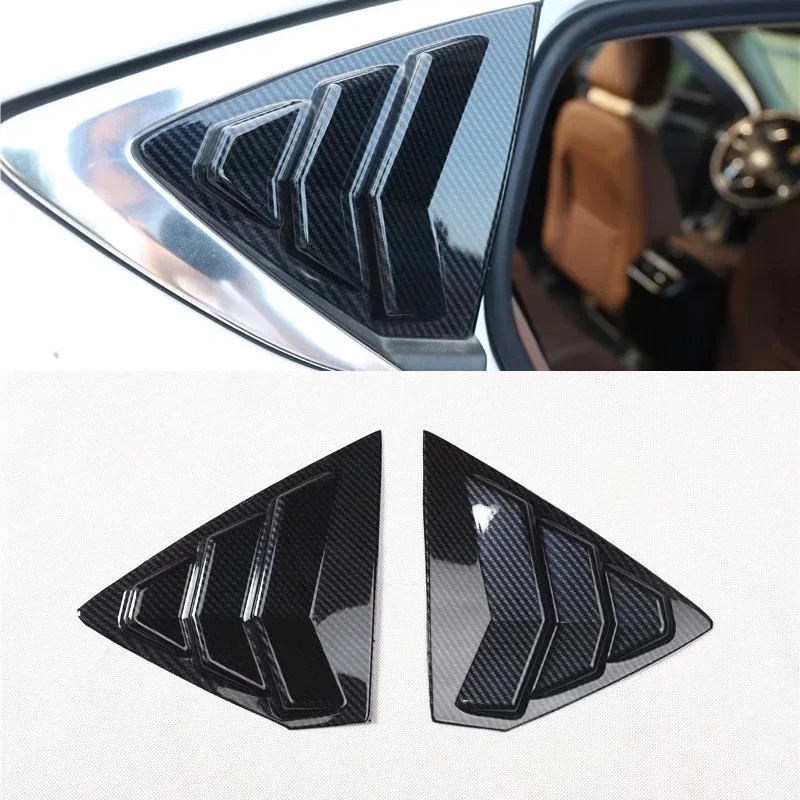 

For Buick Regal 2017-2021 2PCS Carbon Fiber ABS Car Rear Side Window Triangle Cover Trim Side Wing Spoiler