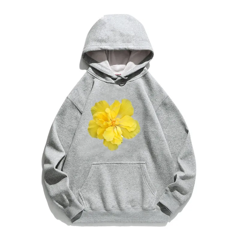 

Women Hoodie Blooming Flower Printed Hoodies Women Fleece Long Sleeve Loose Sweatshirt with Hat Girls Pullovers Winter