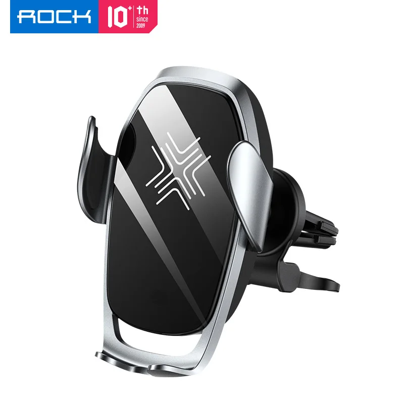 

ROCK Car Wireless Charger Phone Holder iPhone Mount QI 15W Fast Charger Air Vent Automatic Clamping Infrared Hands Free Stand