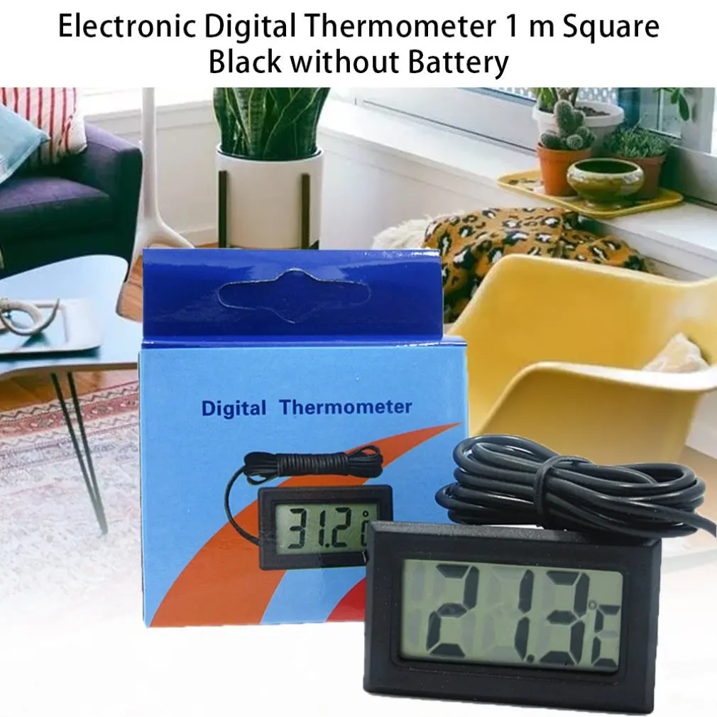 mini lcd digital thermometer outdoor indoor electronic thermometer with sensor freezer fridge aquarium thermometer free global shipping