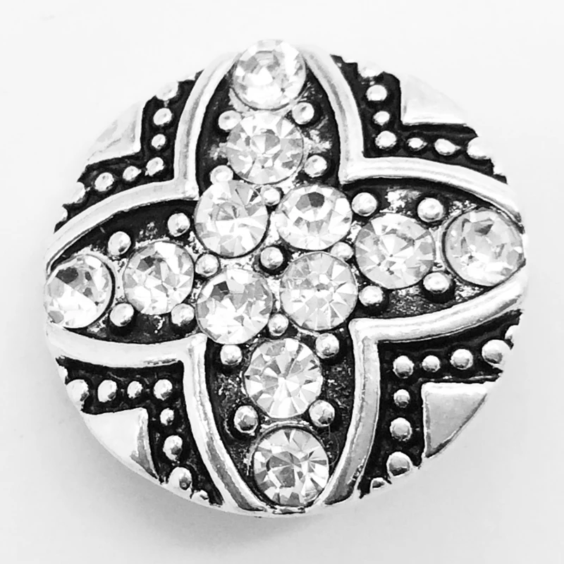 

XH6103 cross Metal Snap button Jewelry For Bracelet (fit 18mm 20mm Snap)