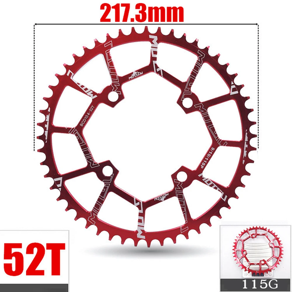 

Bicycle Chainwheel Round Aluminum Alloy 104BCD 44T 46T 48T 50T 52T Narrow Wide Chainring Bicycle Accessories