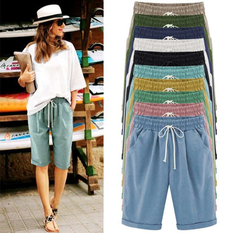 Female Five Pants women Summer Thin Outer Wear Large Size Women Slacks 8XL Casual Harem Beach Y42703 | Женская одежда