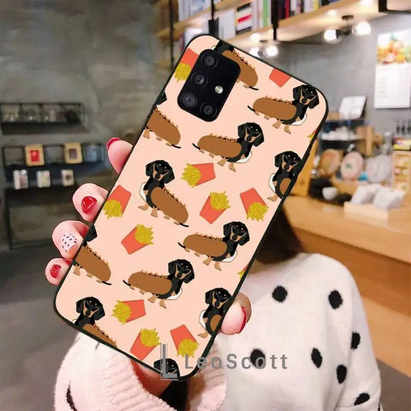 

Dachshund Dog Silhouette Phone Case For Samsung A50 A51 A71 A20E A20S S10 S20 S21 S30 Plus ultra 5G M11