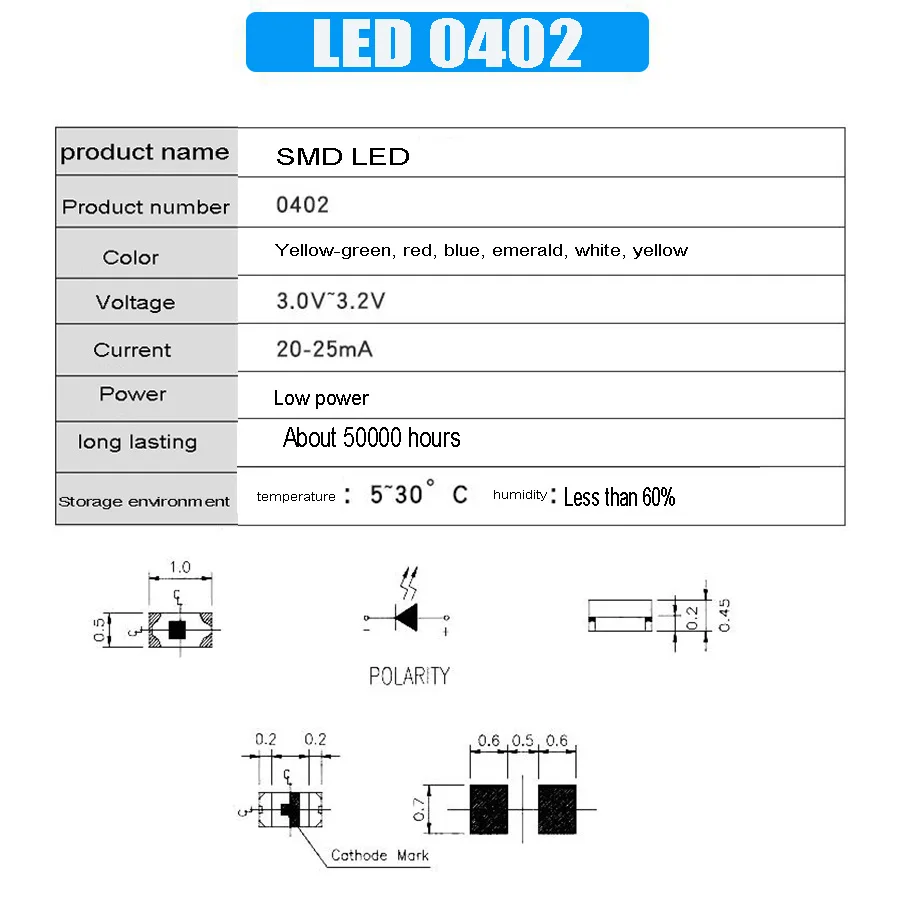 СВЕТОДИОД SMD 0402 0603 0805 1206 красный желтый синий зеленый белый свет диодные лампы для
