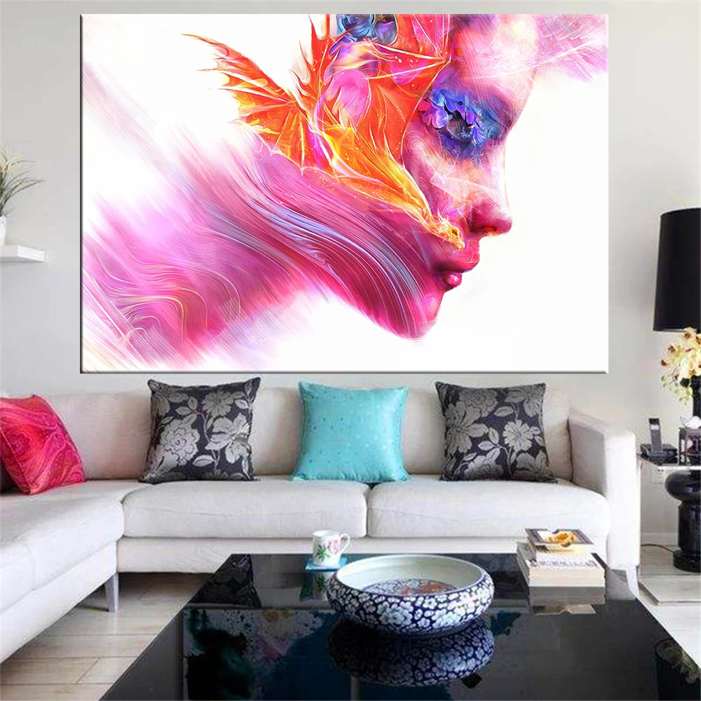

Abstract Beauty Woman Dragon Canvas Poster Nordic Decoration Picture Wall Art Print Painting Minimalist Scandinavian Home Decor