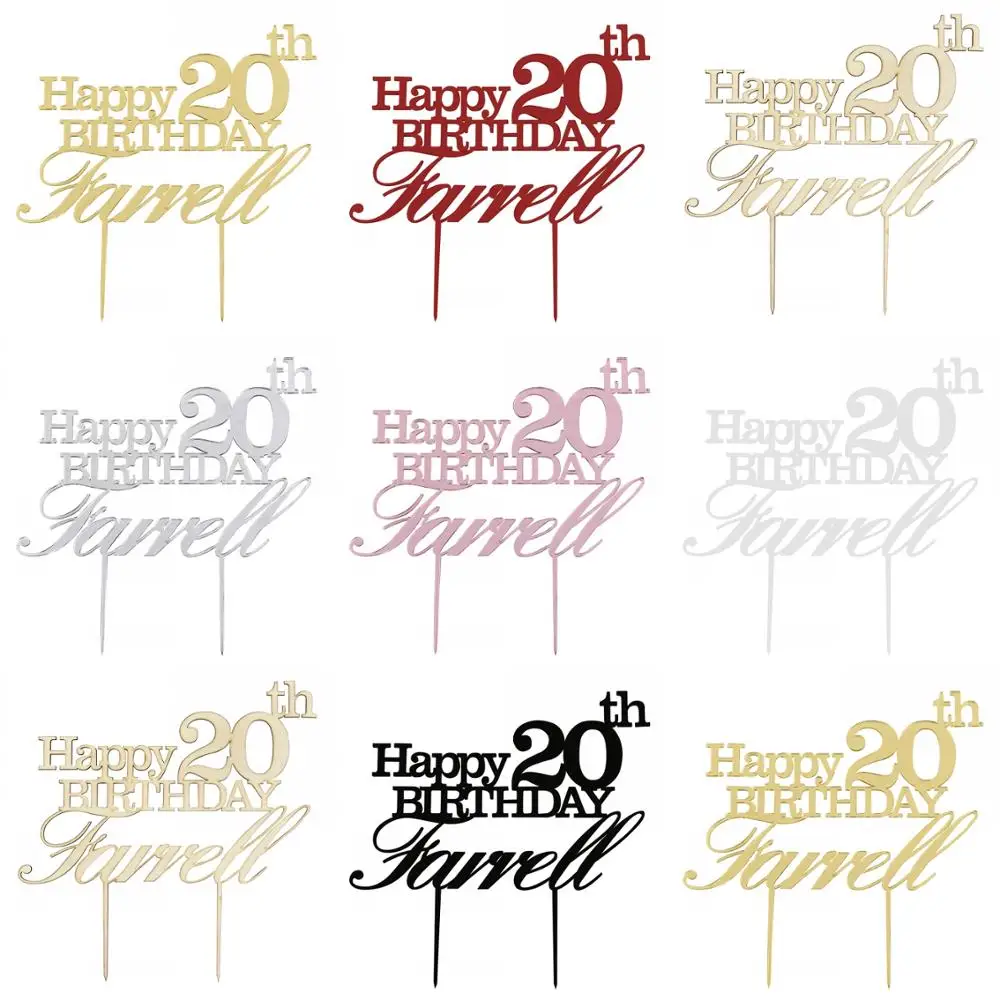 Персонализированные Выгравированные Топпер для торта на день рождения