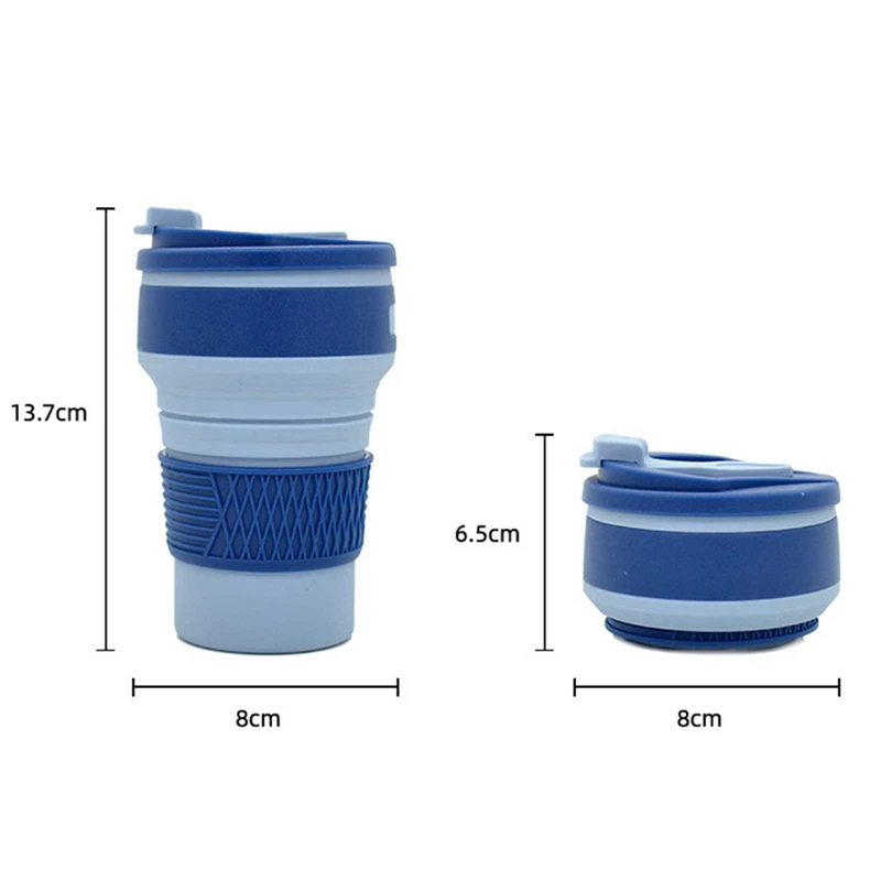 

Collapsible Silicone Travel Cup -The Genuine Foldable 600ml Drinking Cup with Lid BPA Free Water Coffee Tea for Indoor Outdoor