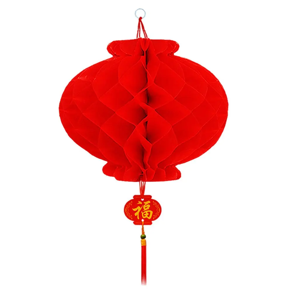 

Big Red Honeycomb Hanging Lantern Thickened Wedding Party Birthday Decoration Spring Festival Christmas Ornament For Home Shop