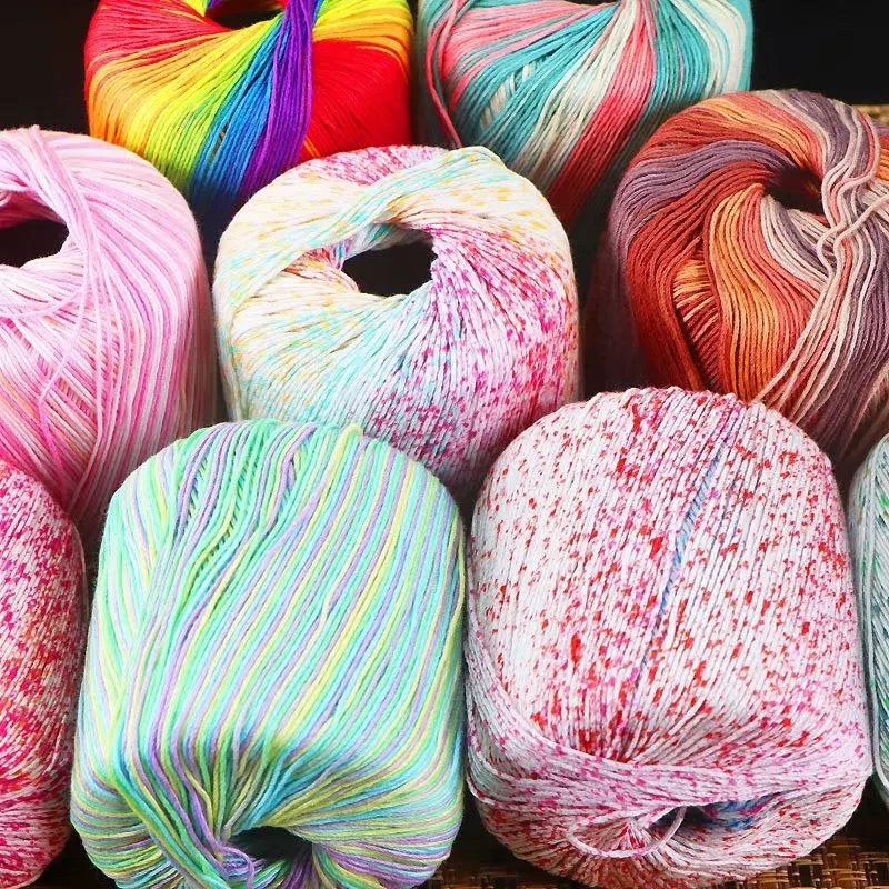 60 г/шар кружевное цветное 100% хлопчатобумажной пряжи сегментарная крашения