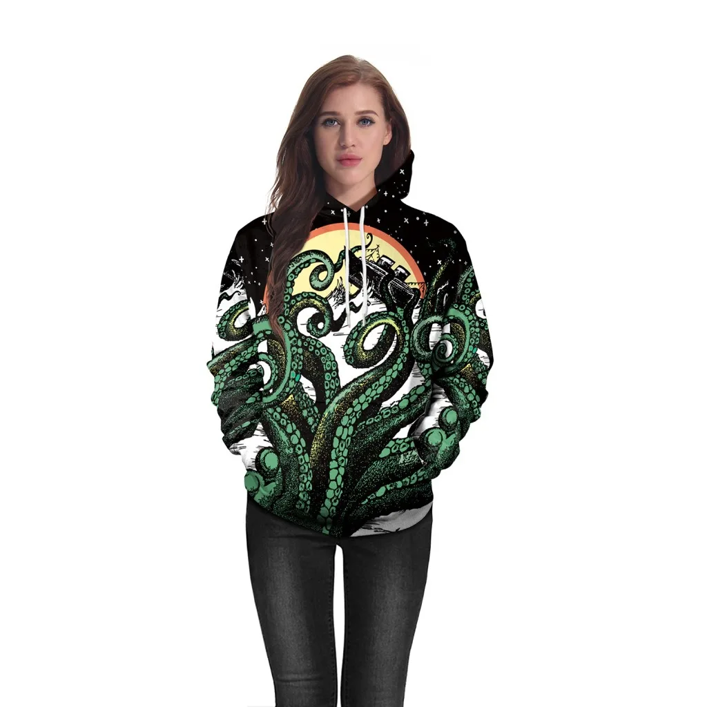 

Woman Men Anime Movie Octopus 3D Print Hoodies Sweatshirt Halloween Cosplay Costume Party Role Play Dress Up Hooded Shirt Outfit
