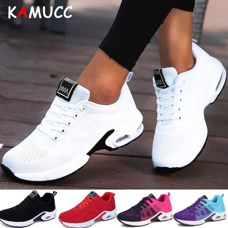 

2021 New Platform Ladies Sneakers Breathable Women Casual Shoes Woman Fashion Height Increasing Shoes Plus Size 35-42