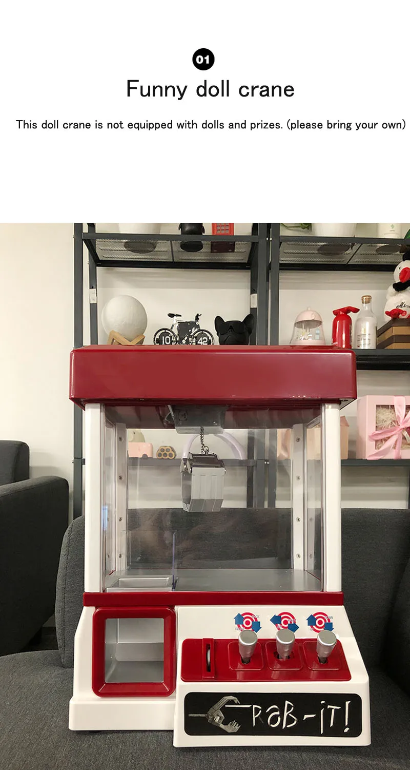 Монета кукла портативный аркадный Macnine Candy Grabber машина моторизованный коготь игра конфеты кран детские игрушки управляемая игра развлечения