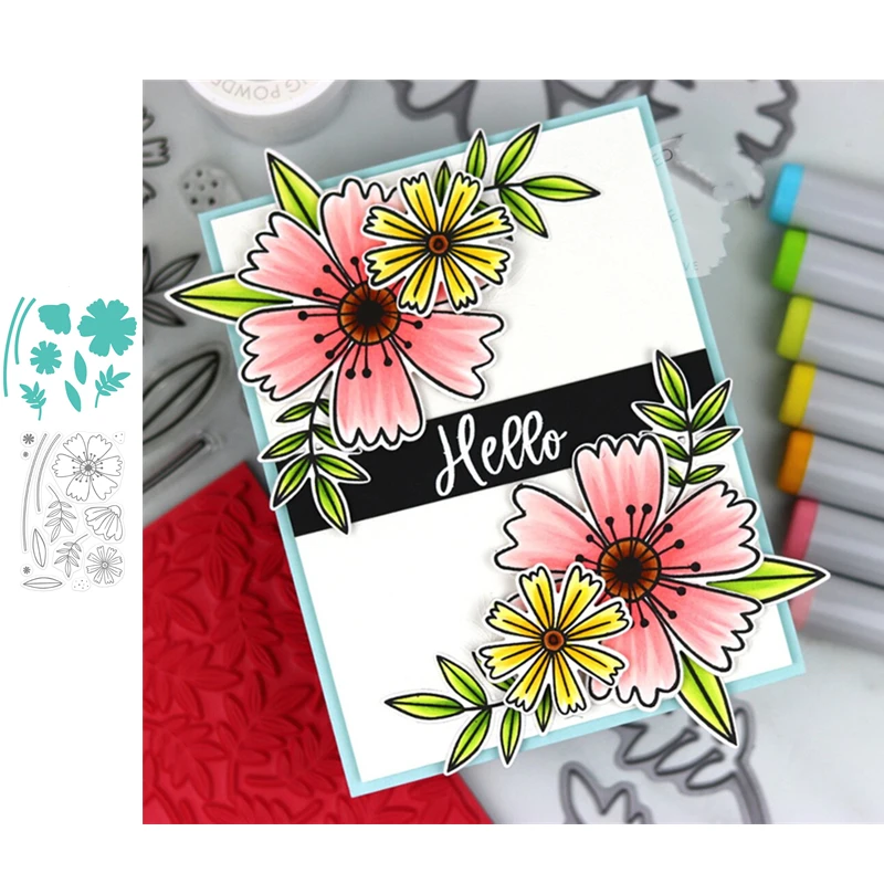 

Flowers Metal Cutting Dies & Stamps Scrapbook Dariy Decoration Stencil Embossing Template DIY Greeting Card Handmade
