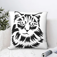 norwegian forest cat square pillowcase cushion cover cute zip home decorative polyester throw pillow case bed nordic 4545cm
