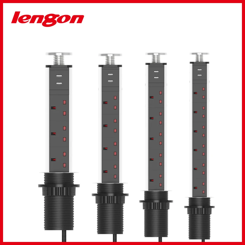 LENGON 13A тянуть POP UP 3 Мощность Британский разъём гнезда 2 Зарядка через USB Порты и