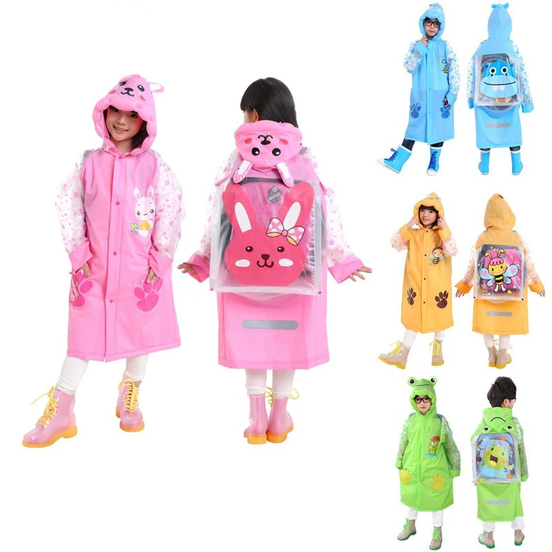 Плащ дождевик для мальчиков и девочек длинный плащ в мультяшном стиле детей