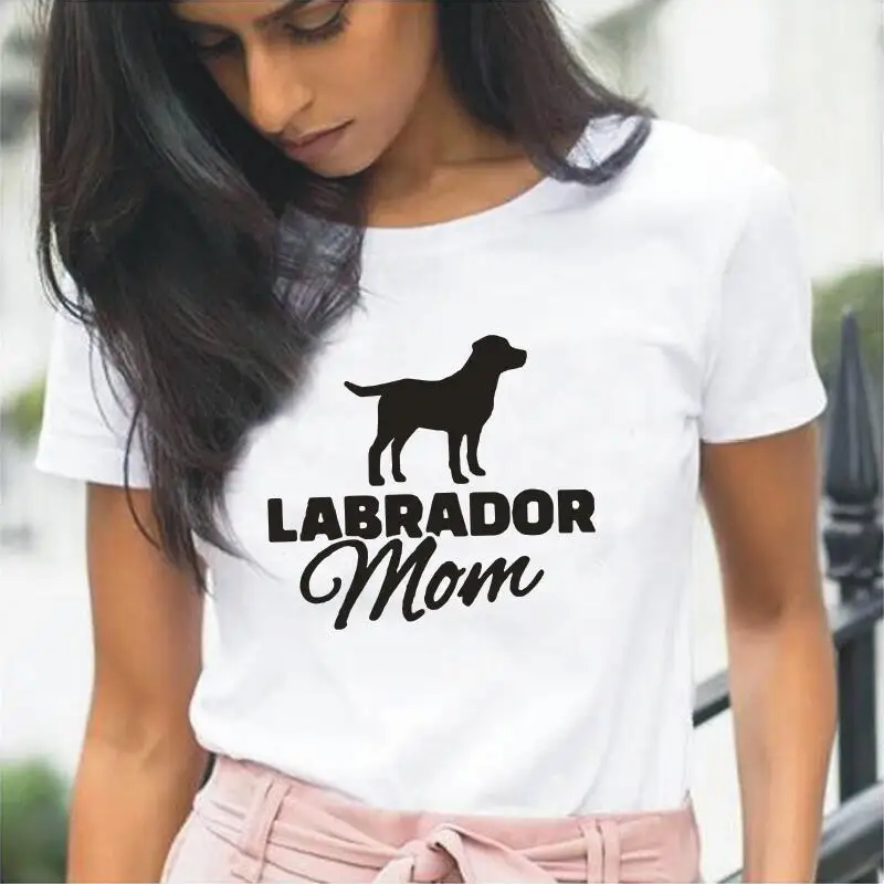 

Summer Short Sleeve Harajuku Shirt Tee Shirt Femme Funny Lab Labrador Retriever Dog Mom T Shirt Women Tops Loose Camisetas Mujer