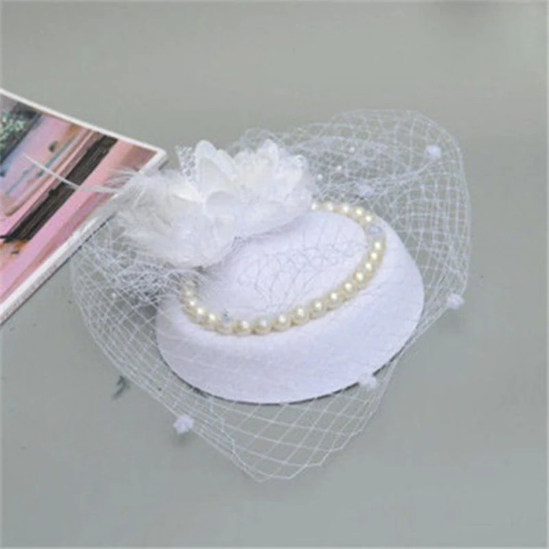 Для женщин дот Кепки Винтаж Повязка на голову с цветочным рисунком и пером