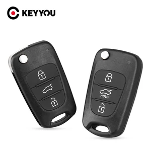 Чехол-книжка KEYYOU для Hyundai I20, I30, IX35, Avante, Kia K2, K5, Sorento, Sportage, складной, с 3 кнопками, корпус автомобильного ключа дистанционного управления