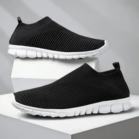 new mens casual sneaker slip on womens socks shoes breathable couple running shoes lightweight soft tennis footwear