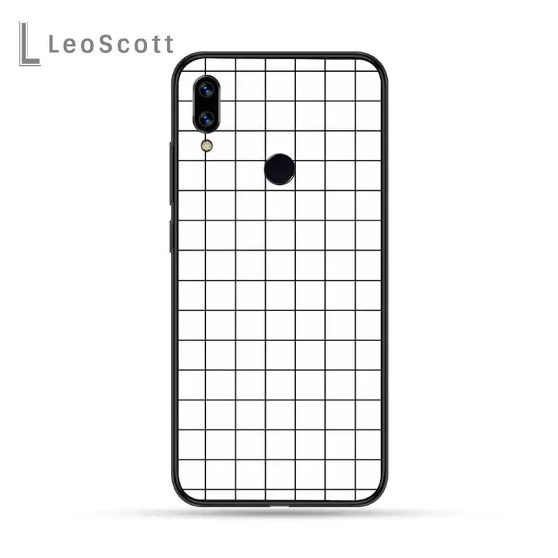 

Black and white checkerboard Phone Case For Xiaomi Redmi Note 4 4x 5 6 7 8 pro S2 PLUS 6A PRO