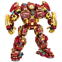 disney city war super armor robot diy building blocks military warrior mecha figures weapon bricks toys for children kids gifts