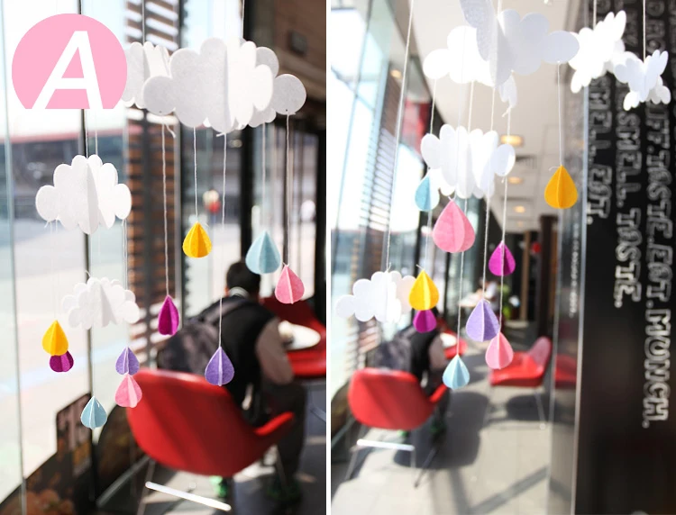 3d гирлянда в виде облаков и капель дождя украшения для детей дня рождения