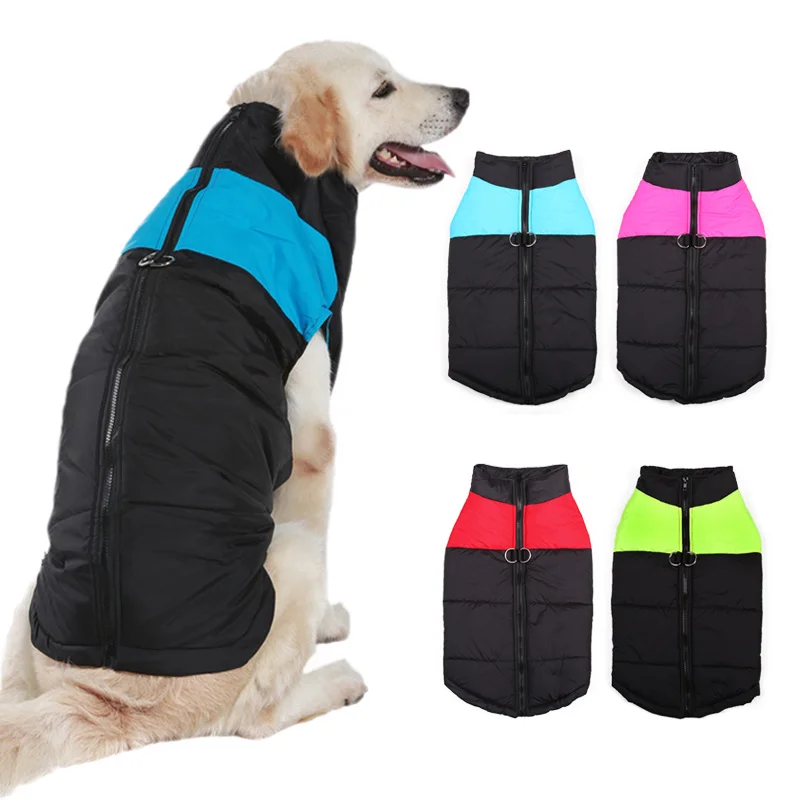 

8 Size S-5XL Winter Dog Clothes For Pet Waterproof Warm Large Dog Vest Cat Puppy Dog Ski Coats Jackets Green/Red/Blue/Pink
