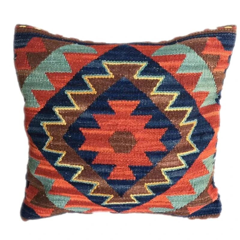 Южная звезда килим ручное плетение чистая шерсть подушка Красный Синий