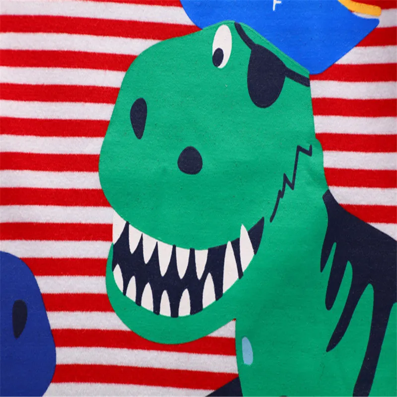 Jumping meters Summer Boys girls T shirts dinosaurs cotton baby boys tees tops stripe o-neck kids short sleeve t | Мать и ребенок