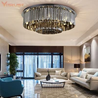 luxury crystal chandelier ceiling light fixture for dining room smoke crystal ceiling lamp 110 240v