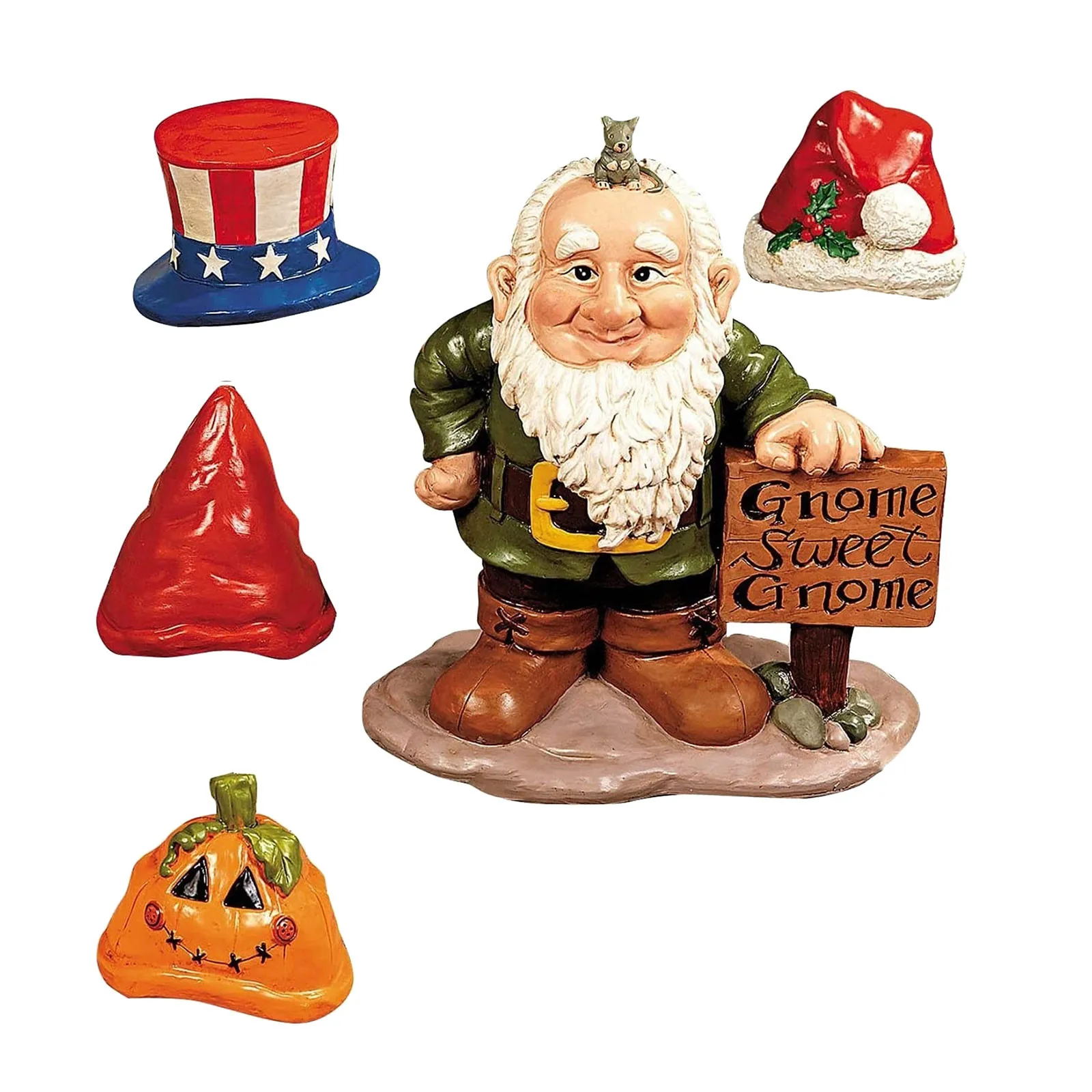 

New Courtyard Garden Sculpture Decoration Welcome Old Man With Changeable Hat Garden Decoracion Jardin Exterior